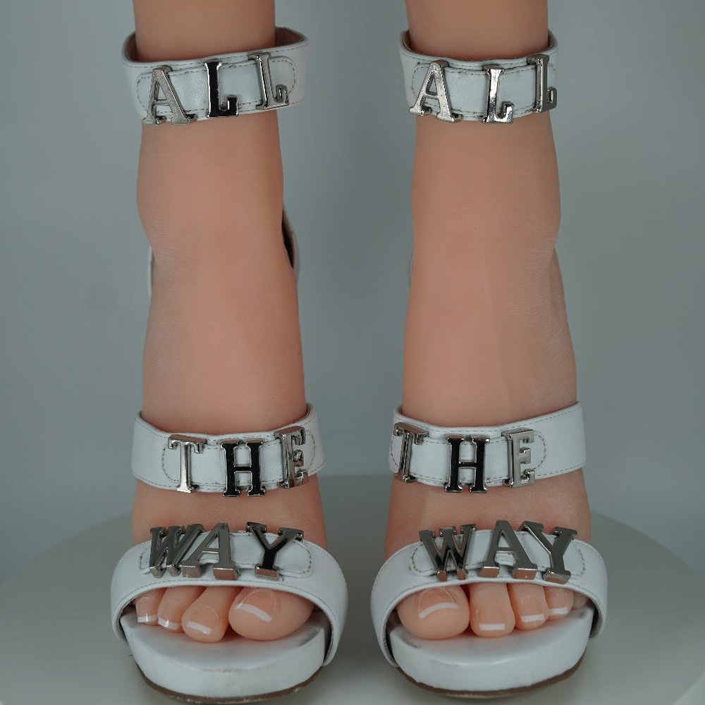 JEFFREY CAMPBELL  HTF Handmade Ibiza Last White Sports Heel "All The Way" Size 8